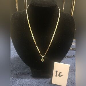 Gold-toned Mariner Link Necklace w/pendant